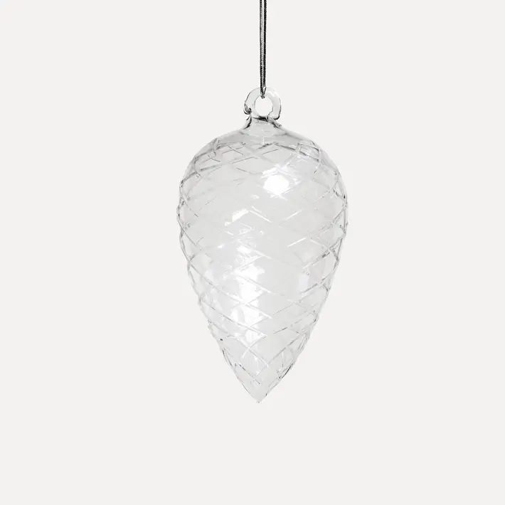 Подвес ручной работы ШИШКА 8x14 см, стекло, прозрачный