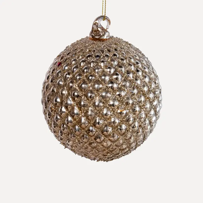 Шар D8 см, стекло, золотой