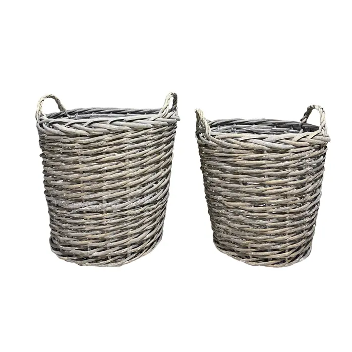 Комплект из 2-х плетёных корзин 39х35, 32х32 см, ива, серый