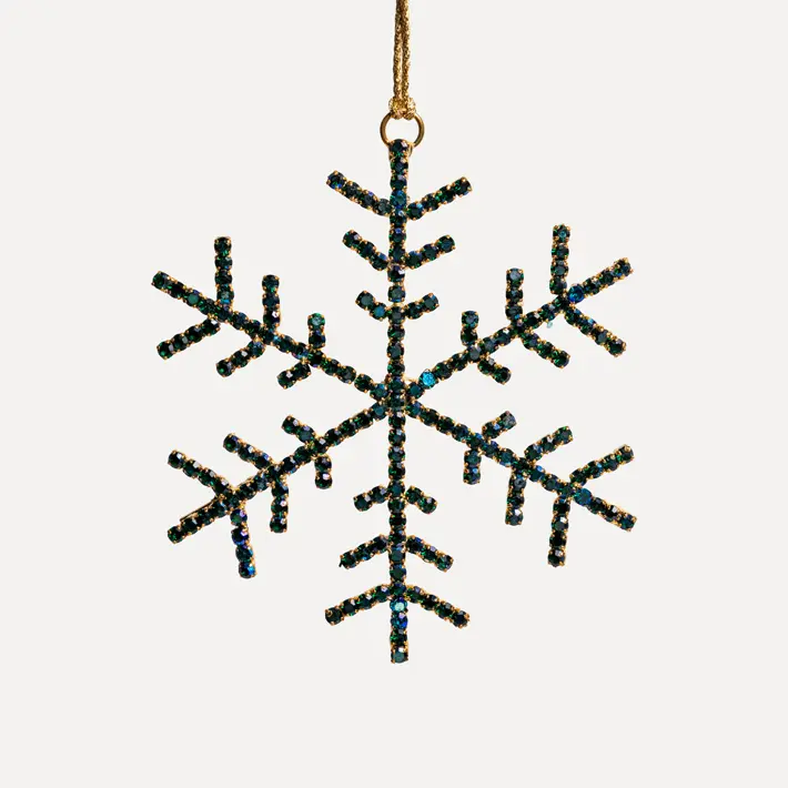 Подвес СНЕЖИНКА с кристаллами D10 см, стекло, металл, мультиколор