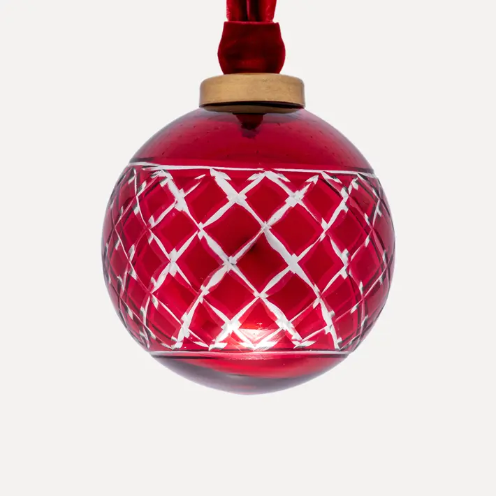 Шар D8 см, стекло, бордовый