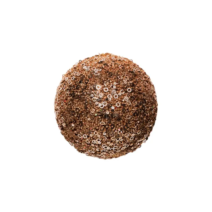 Шар D20 см с пайетками, пенопласт, медный