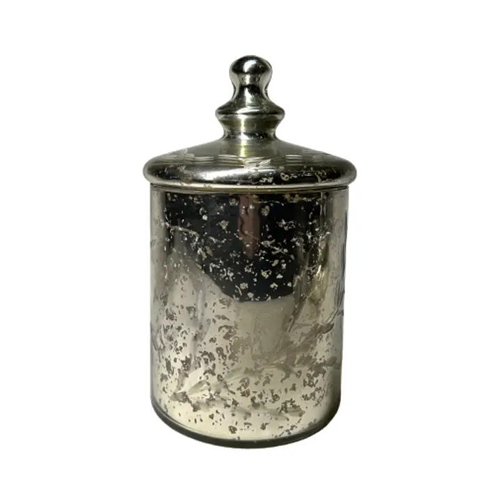 Ваза с крышкой, 16,5х27 см, стекло, серебряный