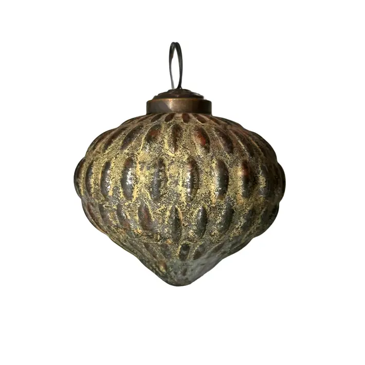 Шар ЛУКОВИЦА D8 см, стекло, коричневый