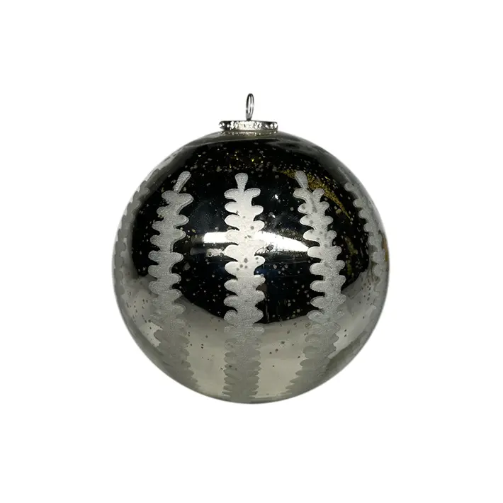 Шар, D21 см, стекло, серебряный