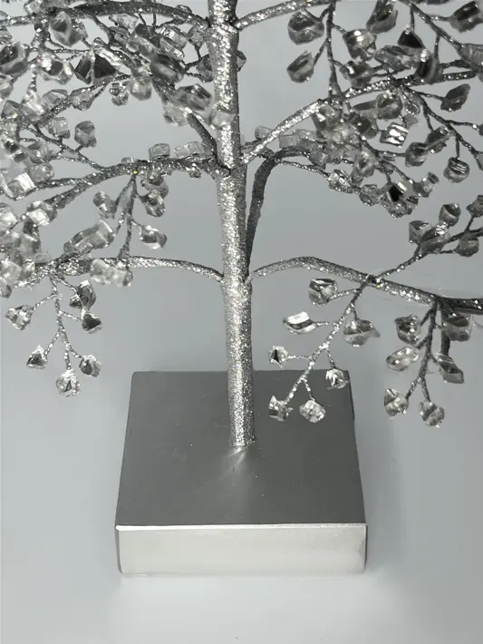 Елка из камней, 33x55 см, стекло, серебряный