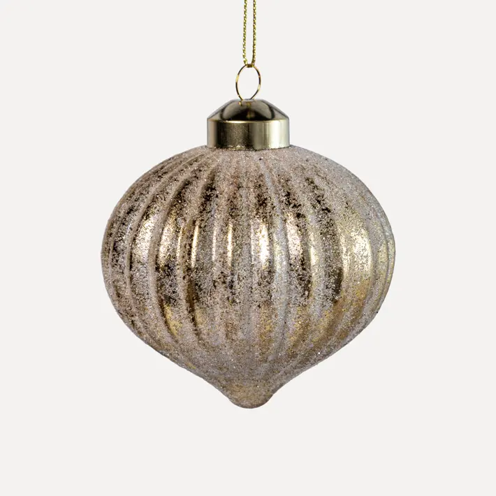 Подвес ЛУКОВИЦА D8 см, стекло, золотой