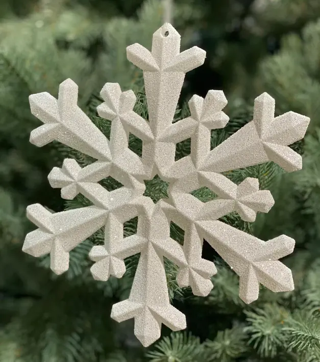 Подвес СНЕЖИНКА D22 см, стекло, белый