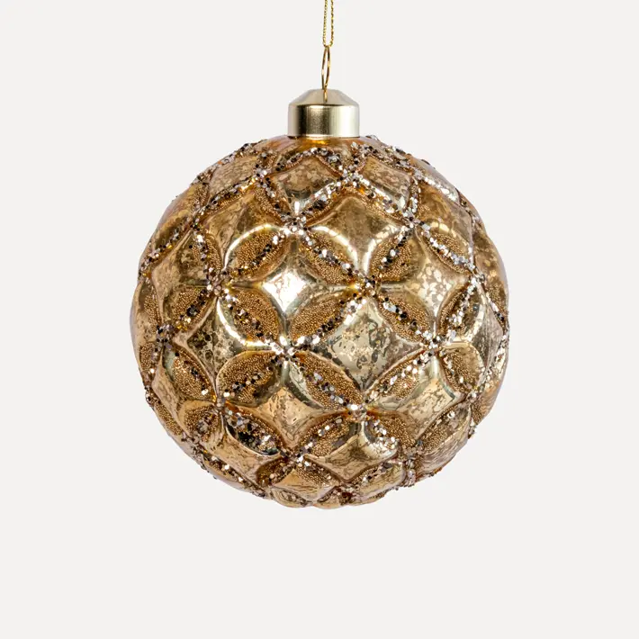 Шар D10 см, стекло, золотой