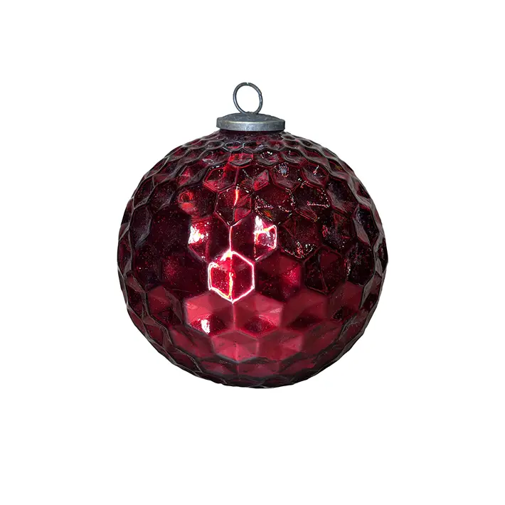 Шар СОТЫ D20 см, стекло, красный