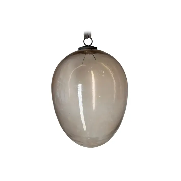 Подвес ЯЙЦО H20 см, стекло, прозрачный, розовый