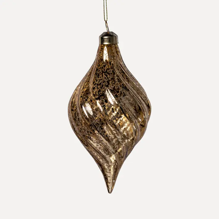 Подвес МИНДАЛЬ 8x15 см, стекло, золотой