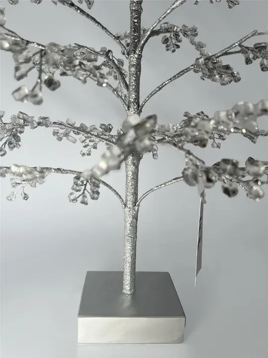 Елка из камней, 45x76 см, стекло, серебряный