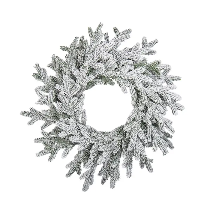 Венок рождественский ВЕРСАЛЬСКИЙ, заснеженный D70 см, пластик, белый