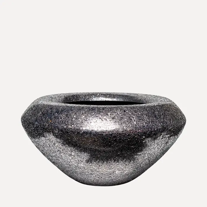 Кашпо с эффектом мозаики, 46x23 см, металл, черный