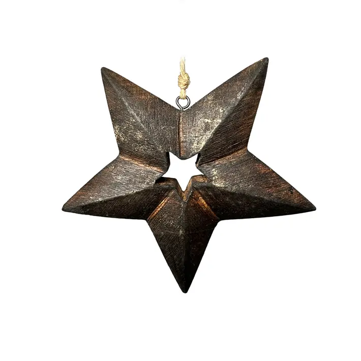 Подвес ЗВЕЗДА D17 см, дерево, коричневый
