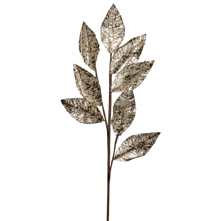 Ветвь L62 см, глиттер, полиэстер, шампань