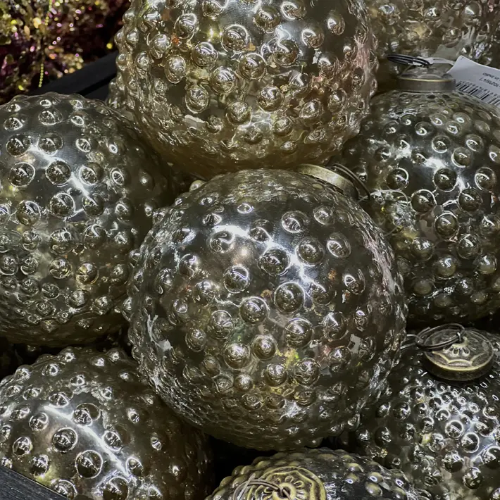 Шар D10 см, стекло, шампань