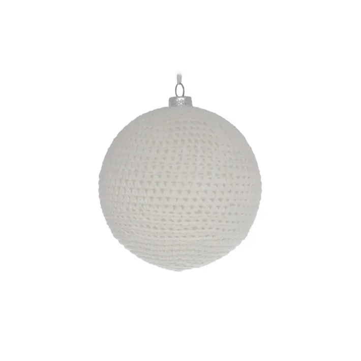 Шар ручной работы #2 D10 см, текстиль, белый