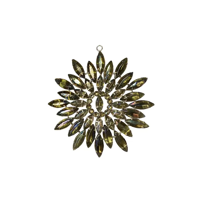 Подвес СНЕЖИНКА D14 см, металл, акрил, чёрный, радужный