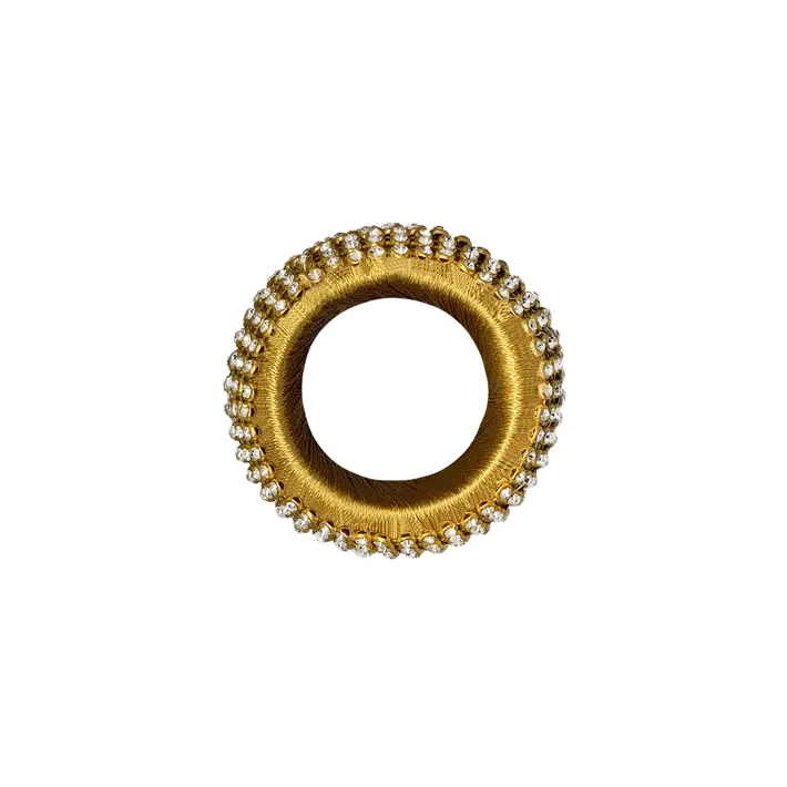 Кольцо для салфеток с кристаллами D5 см, пластик, золотой