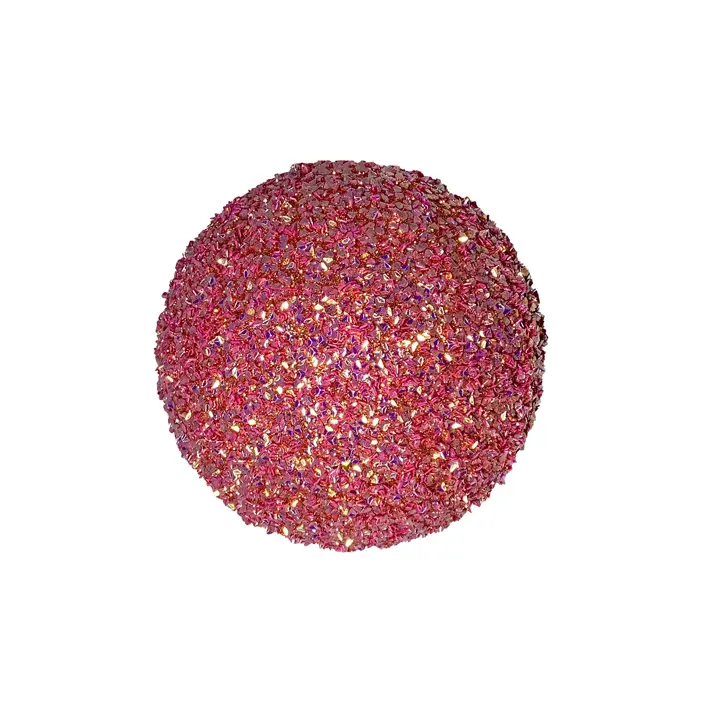 Шар с блёстками D12 см, пенопласт, фуксия, мультиколор