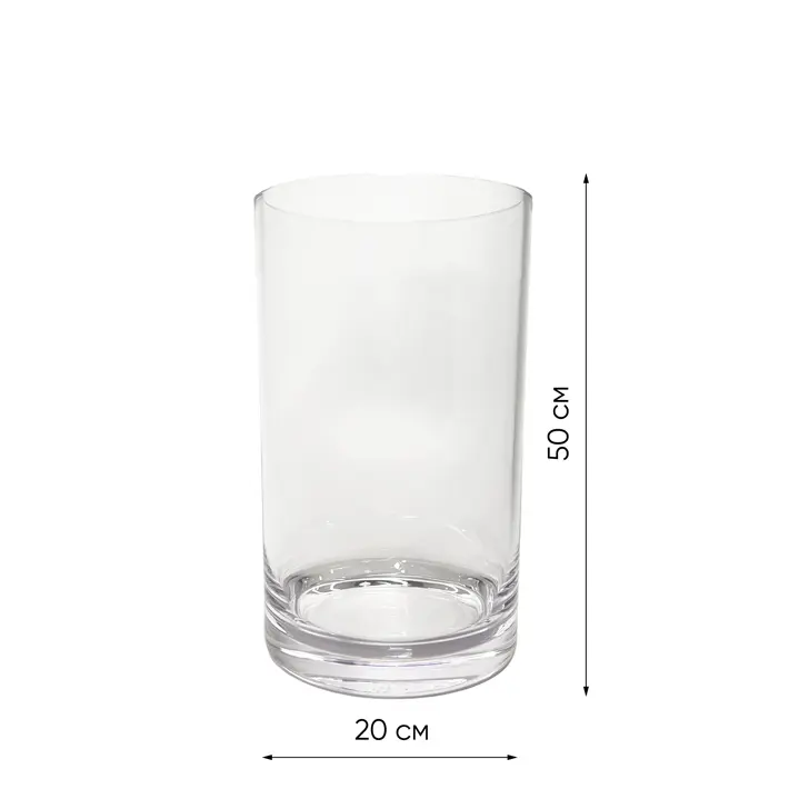 Ваза 20х50 см, поликарбонат, прозрачный