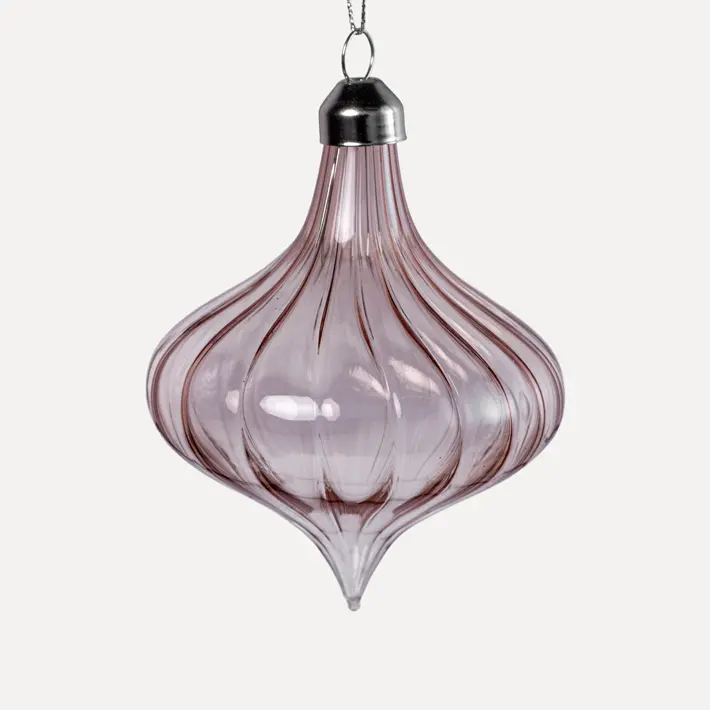 Подвес ЛУКОВИЦА 8x9 см, стекло, прозрачный, розовый Подвес ЛУКОВИЦА 8x9 см, стекло, прозрачный, розовый