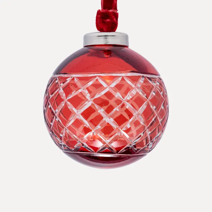 Шар D8 см, стекло, красный