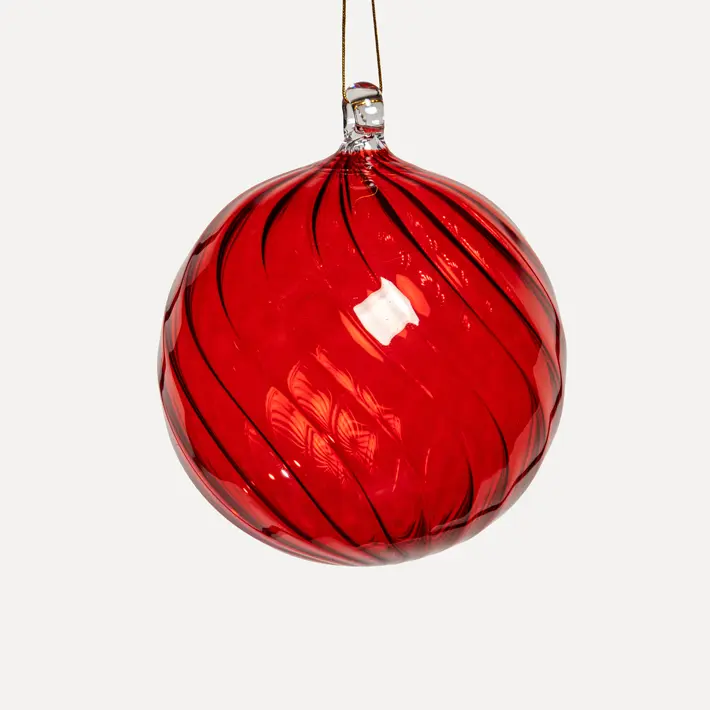 Шар D10 см, стекло, красный