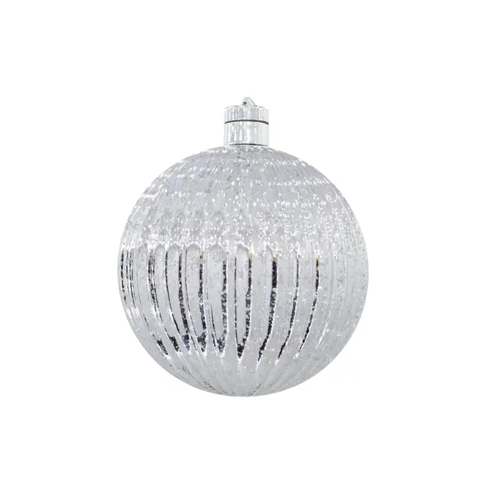 Шар LED D15 см, пластик, серебряный