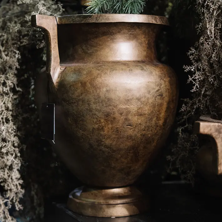 Ваза 37x28x36 см, металл, бронзовый