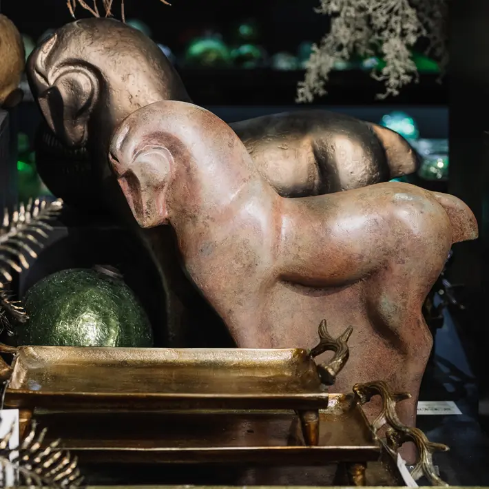 Фигура ЛОШАДЬ 44x11x44 см, металл, медный