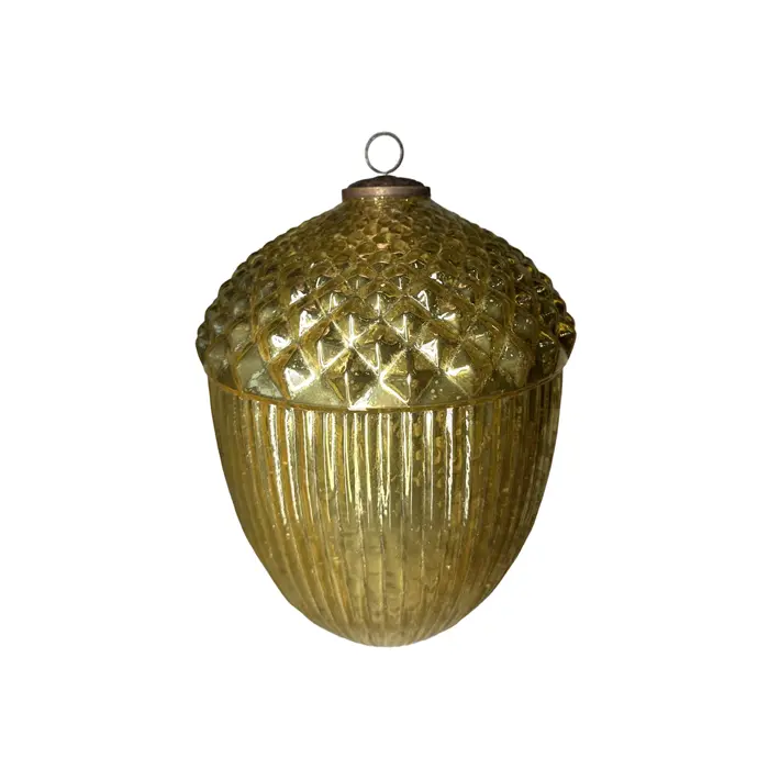 Подвес ЖЕЛУДЬ H20 см, стекло, золотой