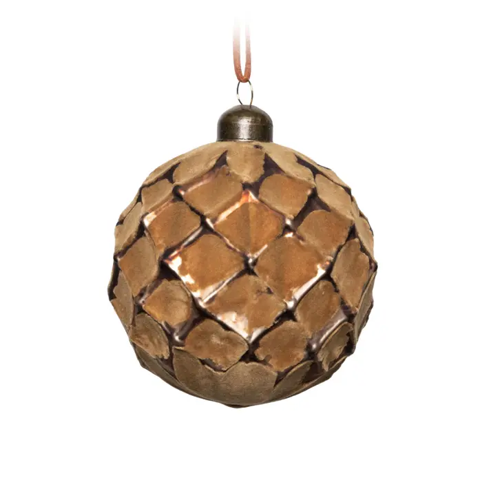 Шар D10 см, стекло, светло-коричневый
