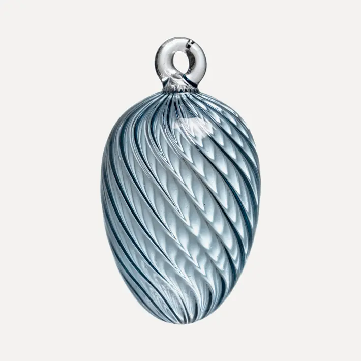 Подвес ручной работы ЯЙЦО 6x7 см, стекло, голубой