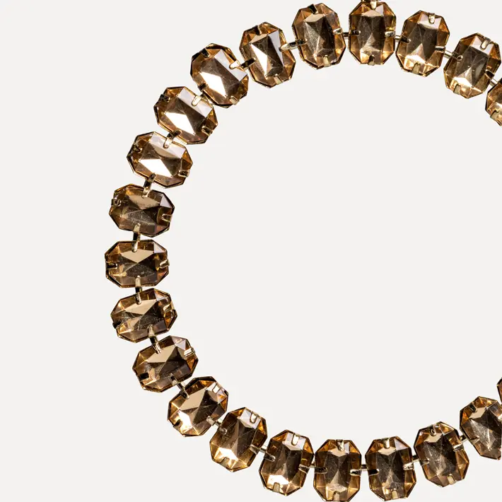 Подвес КОЛЬЦО с кристаллами D12 см, стекло, металл, золотой