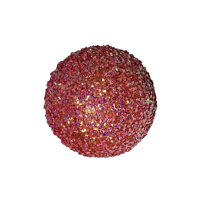 Шар с блёстками D10 см, пенопласт, фуксия, мультиколор