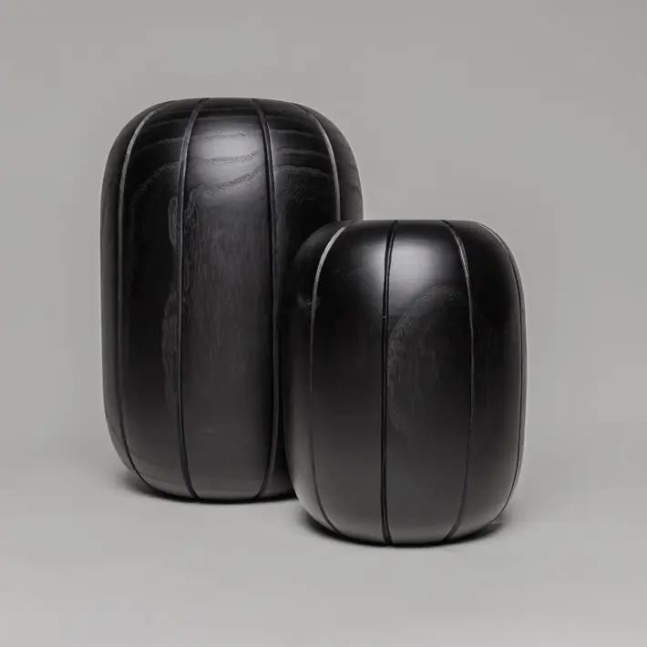 Ваза 22х28 см, дерево, черный