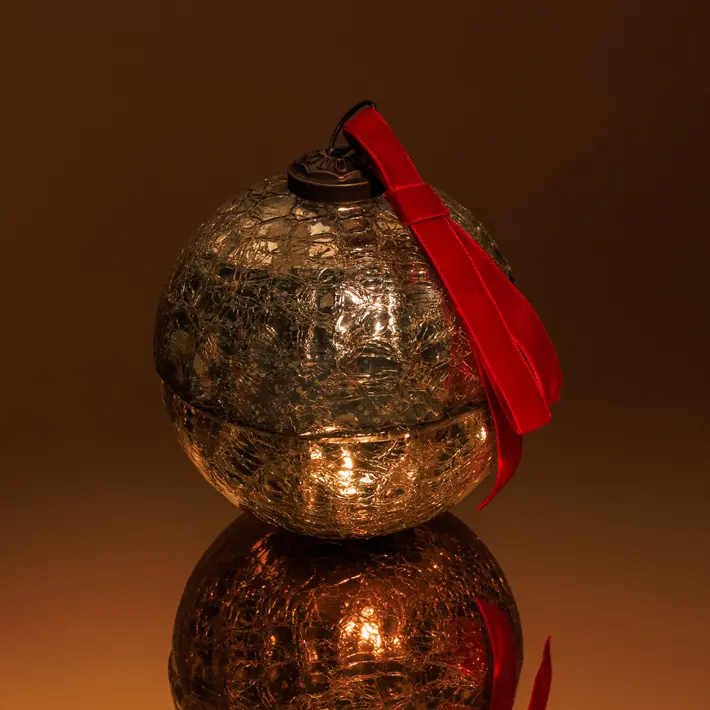 Ароматическая свеча ГЛИНТВЕЙН, кракелюр, 10 см, стекло, золотой