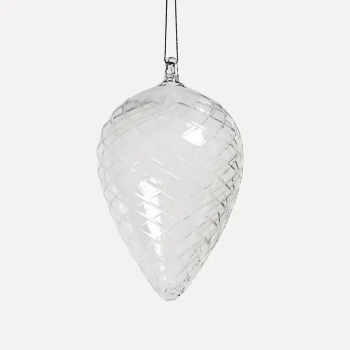 Подвес ручной работы ШИШКА 6x11 см, стекло, прозрачный