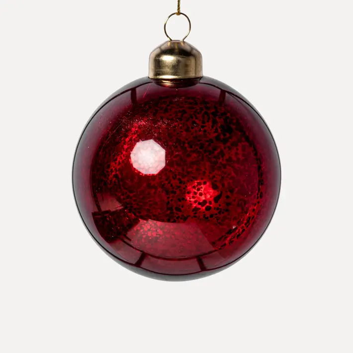 Шар D8 см, стекло, темно-красный