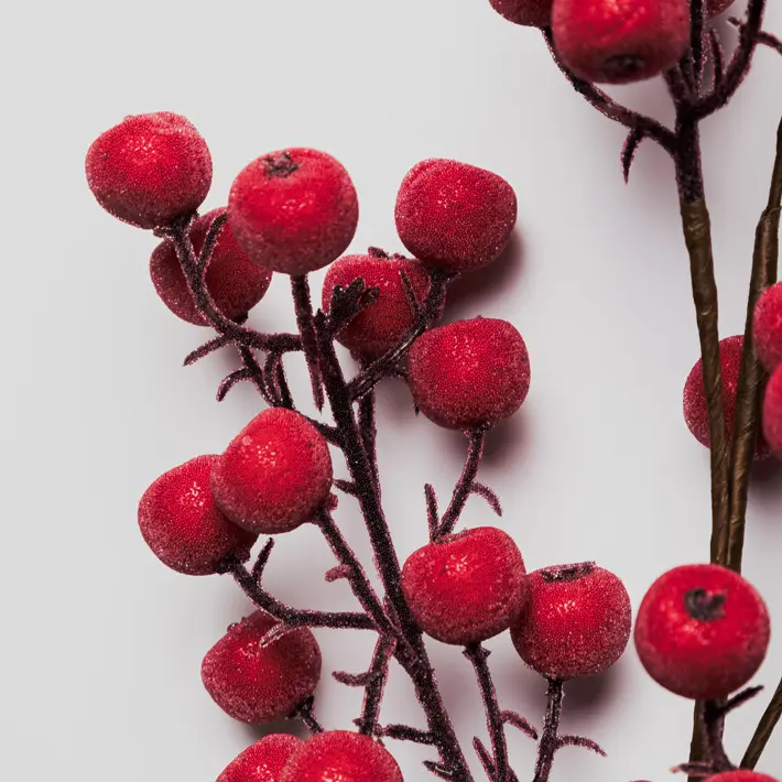 Ветвь ягодная ЯБЛОКО H73 см, пластик, красный