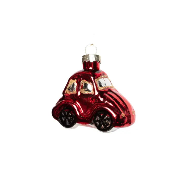 Подвес МАШИНКА 7х4х6 см, стекло, красный