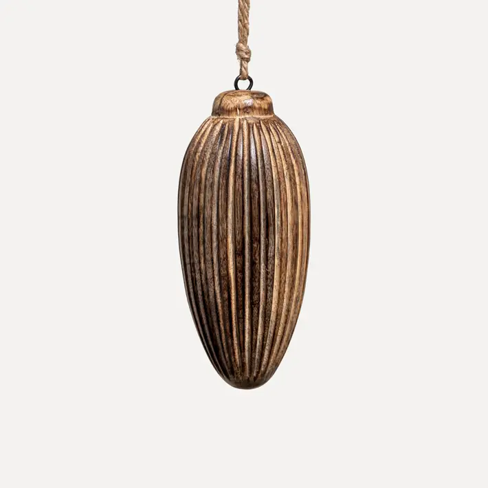 Подвес МИНДАЛЬ 6x15 см, дерево, коричневый, золотой