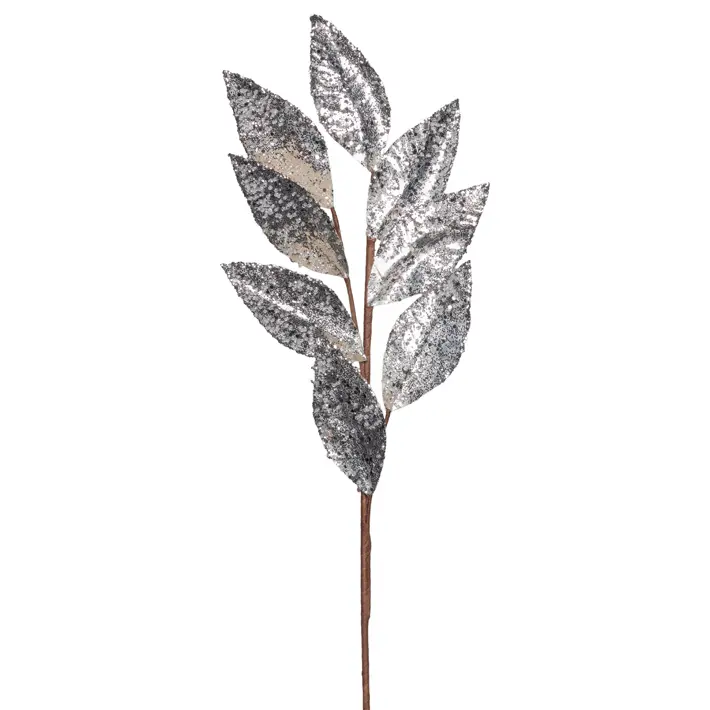 Ветвь L62 см, глиттер, полиэстер, серебряный
