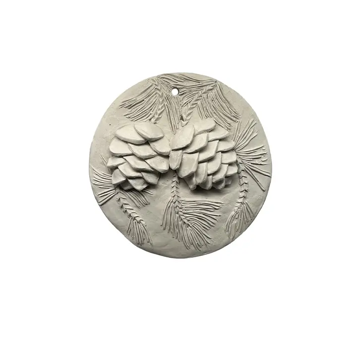 Подвес ШИШКА D12 см, гипс, белый