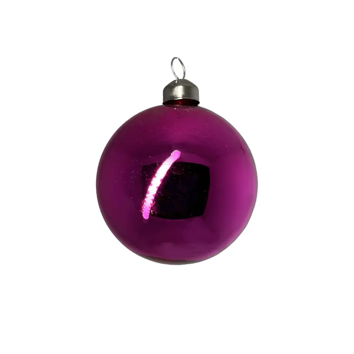 Шар D8 см, стекло, фуксия