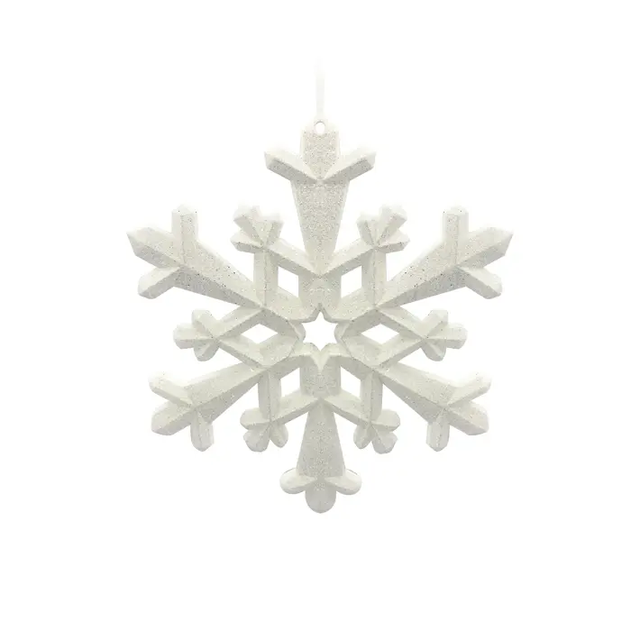 Подвес СНЕЖИНКА D22 см, стекло, белый