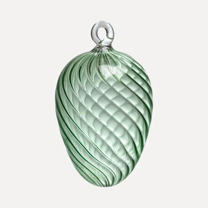 Подвес ручной работы ЯЙЦО 8x9 см, стекло, мятный
